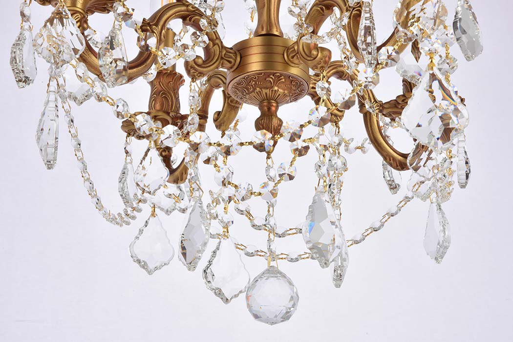 Elegant Chateau Design 4-Light 21'' Mini Chandelier - French Gold (9204D17FG-RC)