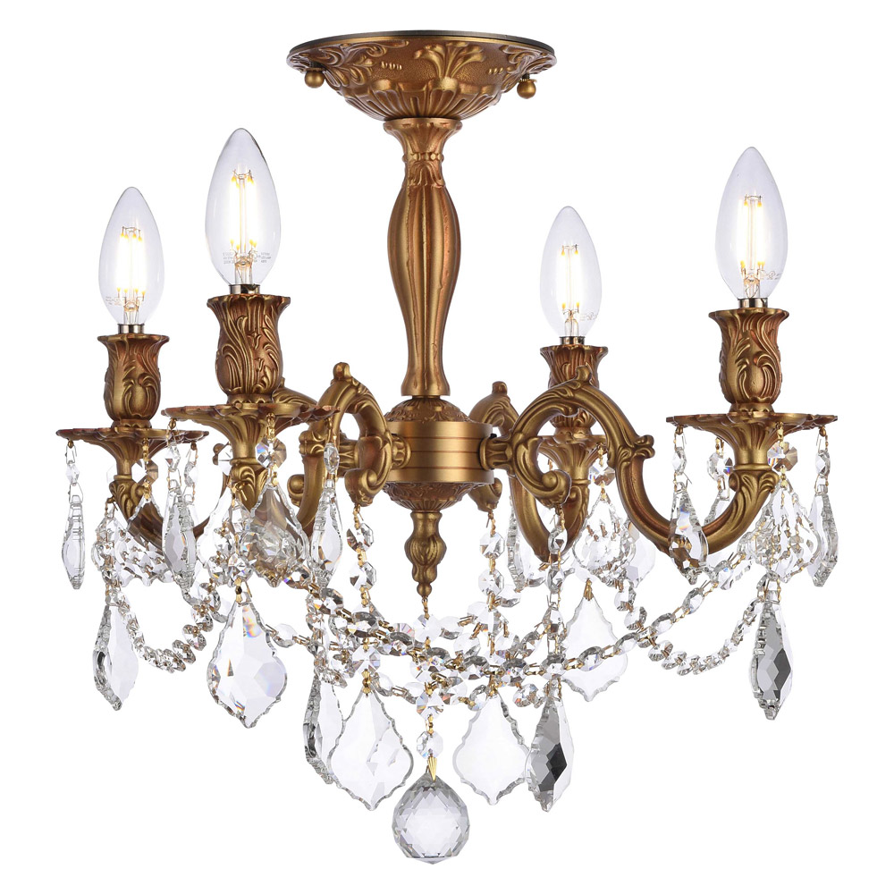 Elegant - Chateau Design 4-Light 19'' Ceiling Mount