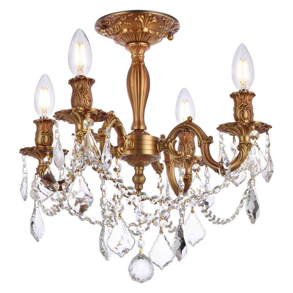 Elegant Chateau Design 4-Light 19'' Ceiling Mount - French Gold (9204F17FG-RC)