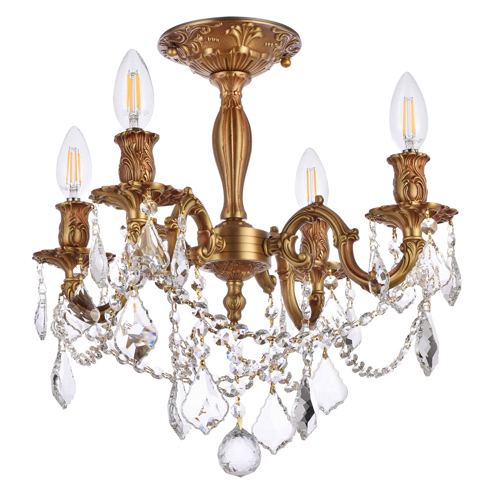 Elegant Chateau Design 4-Light 19'' Ceiling Mount - French Gold (9204F17FG-RC)