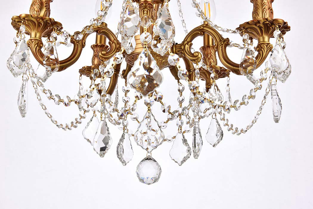 Elegant Chateau Design 5-Light 19'' Mini Chandelier - French Gold (9205D18FG-RC)