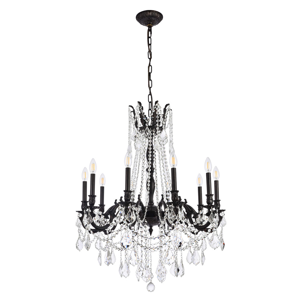 Elegant Chateau Design 10-Light 31'' Chandelier - Dark Bronze (9210D28DB-RC)