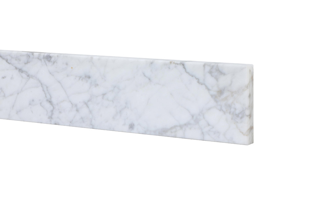 Elegant Bathroom Vanity Backsplash - White/Gray Marble, D 30" (BS1230CRA)