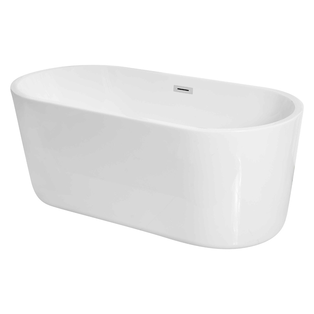 Elegant Soaking Roll Top Bathtub - White, D 59" (BT10659GW)