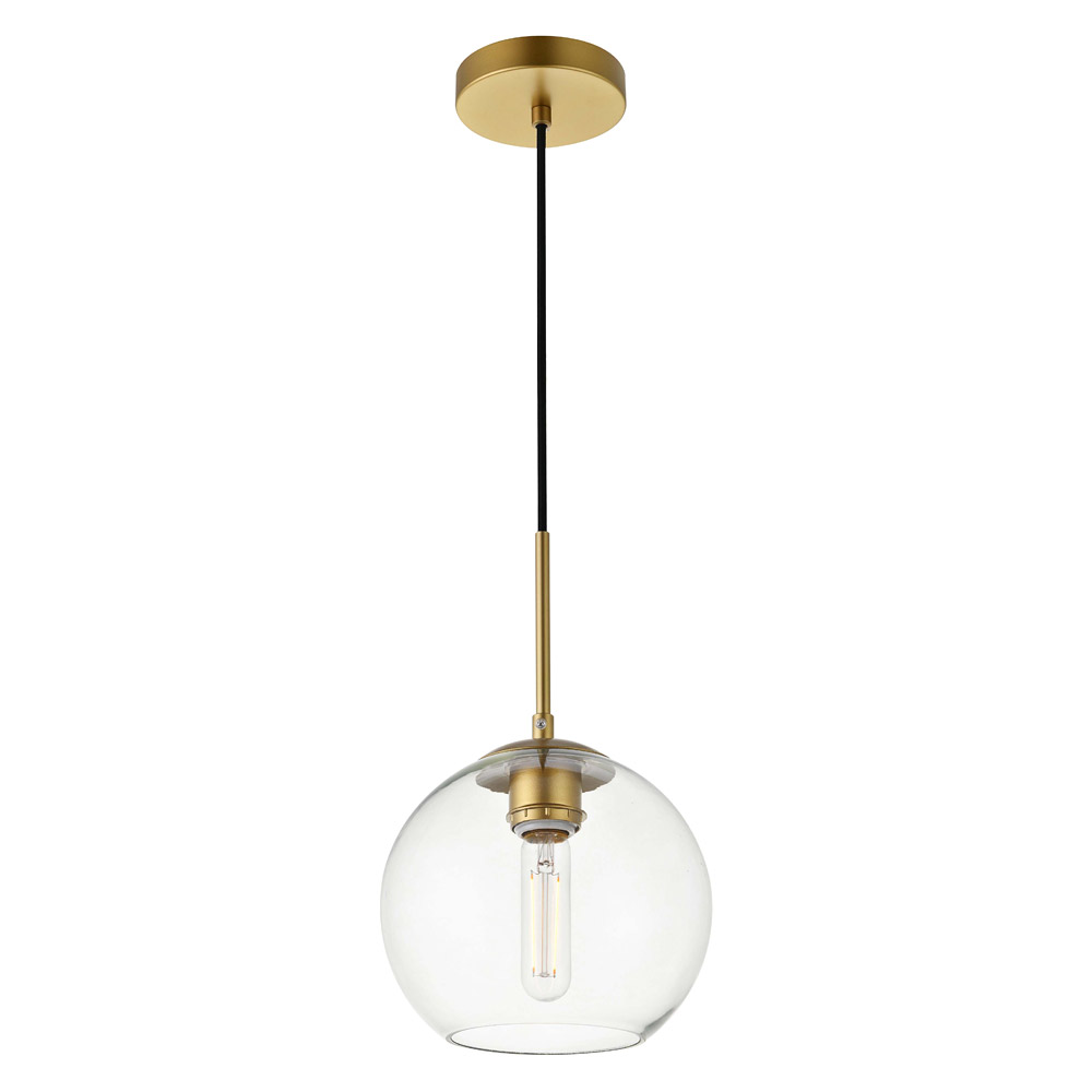 Elegant Baxter 1-Light Pendant - Brass, L 7.9" (LD2206BR)