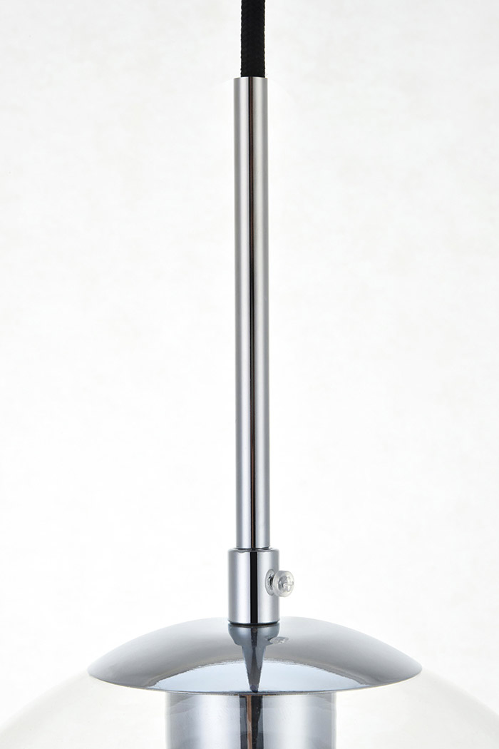 Elegant Baxter 1-Light Pendant - Chrome, L 7.9" (LD2206C)