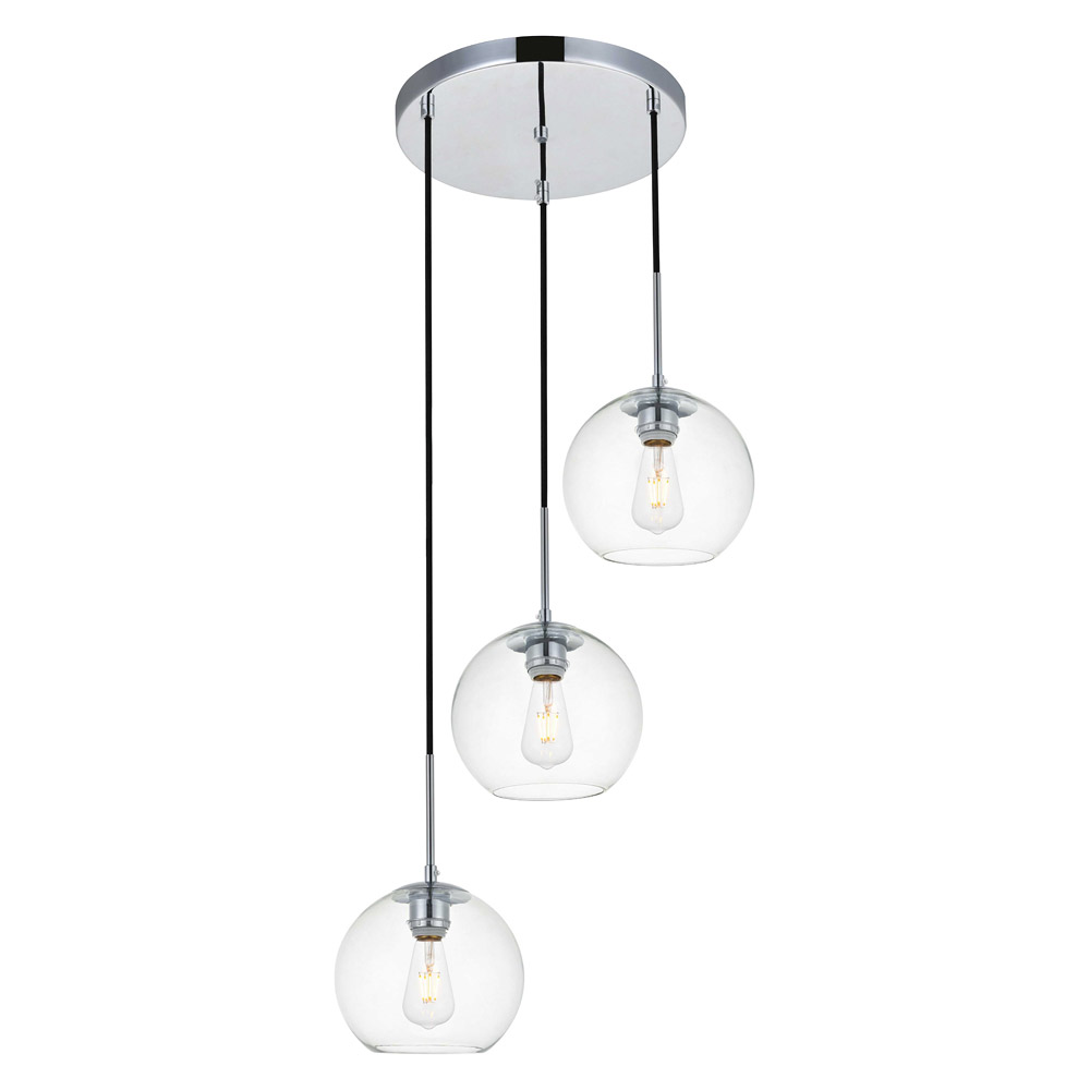 Elegant Baxter 3-Light Pendant - Chrome, L 18.1" (LD2208C)