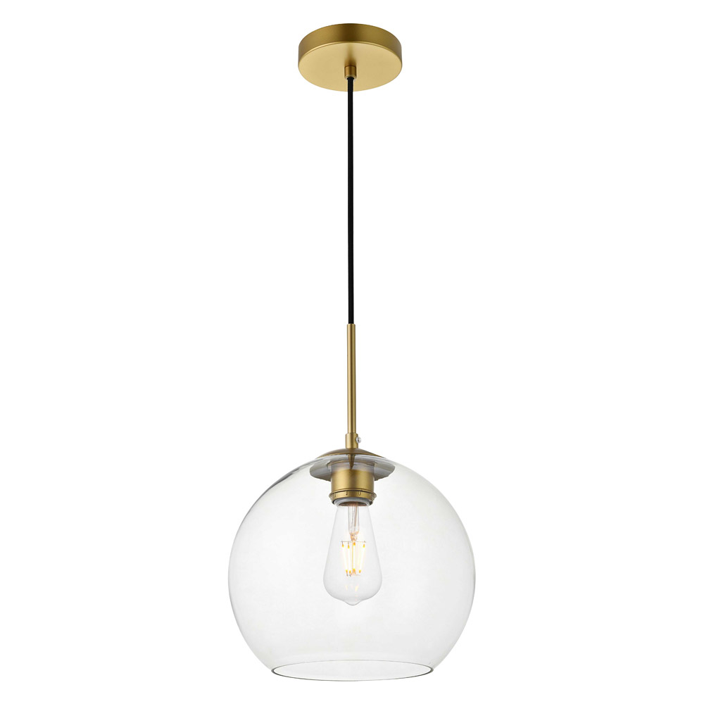 Elegant Baxter 1-Light Pendant - Brass, L 9.8" (LD2212BR)