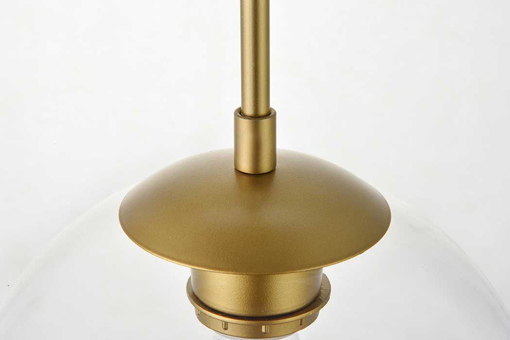 Elegant Baxter 1-Light Pendant - Brass, L 9.8" (LD2212BR)