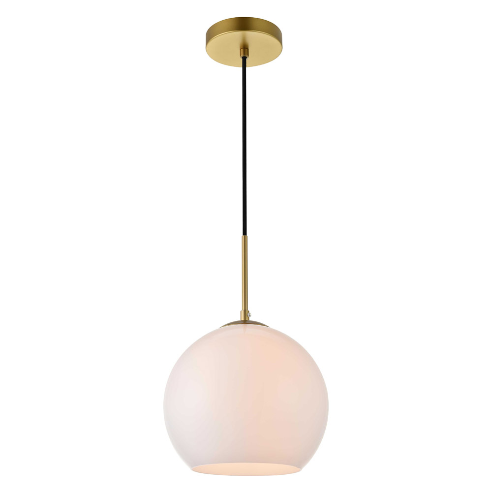 Elegant Baxter 1-Light Pendant - Brass, L 9.8" (LD2213BR)