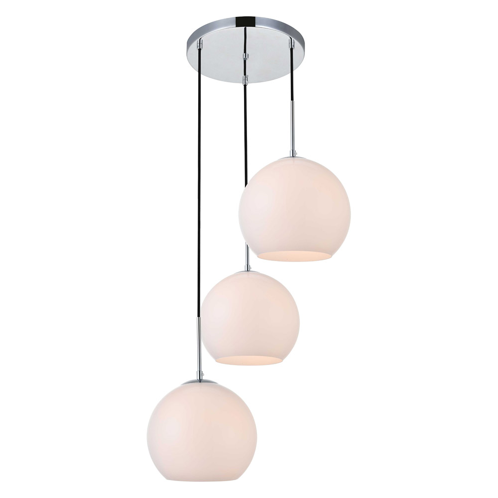 Elegant Baxter 3-Light Pendant - Chrome, L 20.1" (LD2215C)