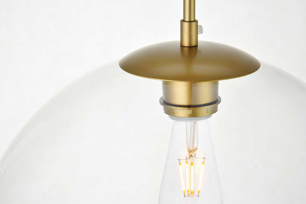 Elegant Baxter 1-Light Pendant - Brass, L 13.8" (LD2216BR)