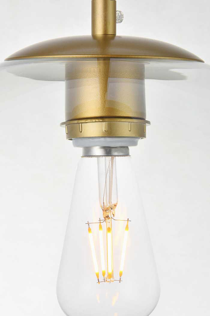 Elegant Baxter 1-Light Pendant - Brass, L 13.8" (LD2216BR)