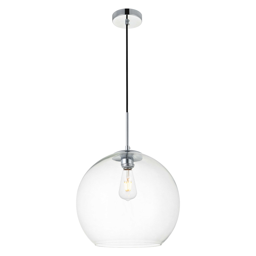 Elegant Baxter 1-Light Pendant - Chrome, L 13.8" (LD2216C)