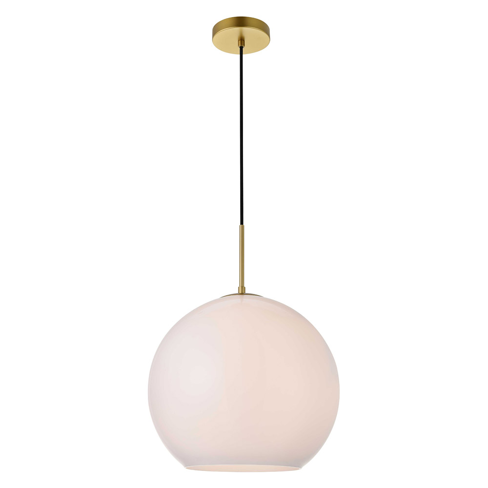 Elegant Baxter 1-Light Pendant - Brass, L 13.8" (LD2217BR)