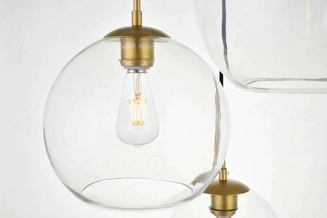 Elegant Baxter 3-Light Pendant - Brass, L 20.9" (LD2218BR)