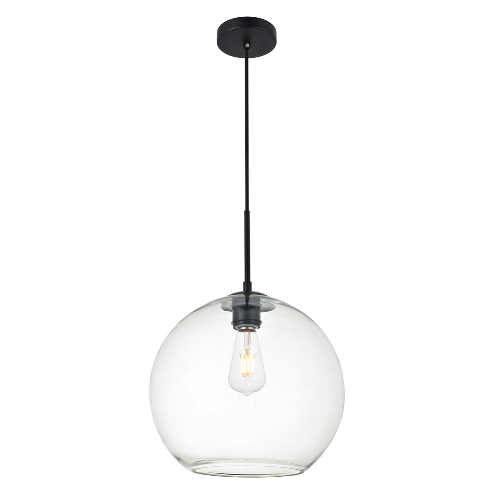 Elegant Baxter 1-Light Pendant - Black, L 11.8" (LD2224BK)