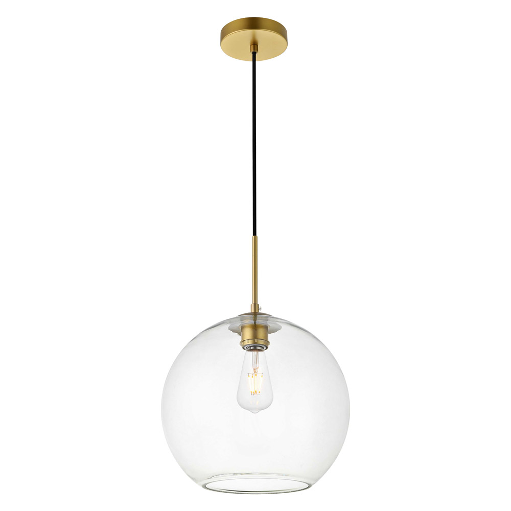 Elegant Baxter 1-Light Pendant - Brass, L 11.8" (LD2224BR)