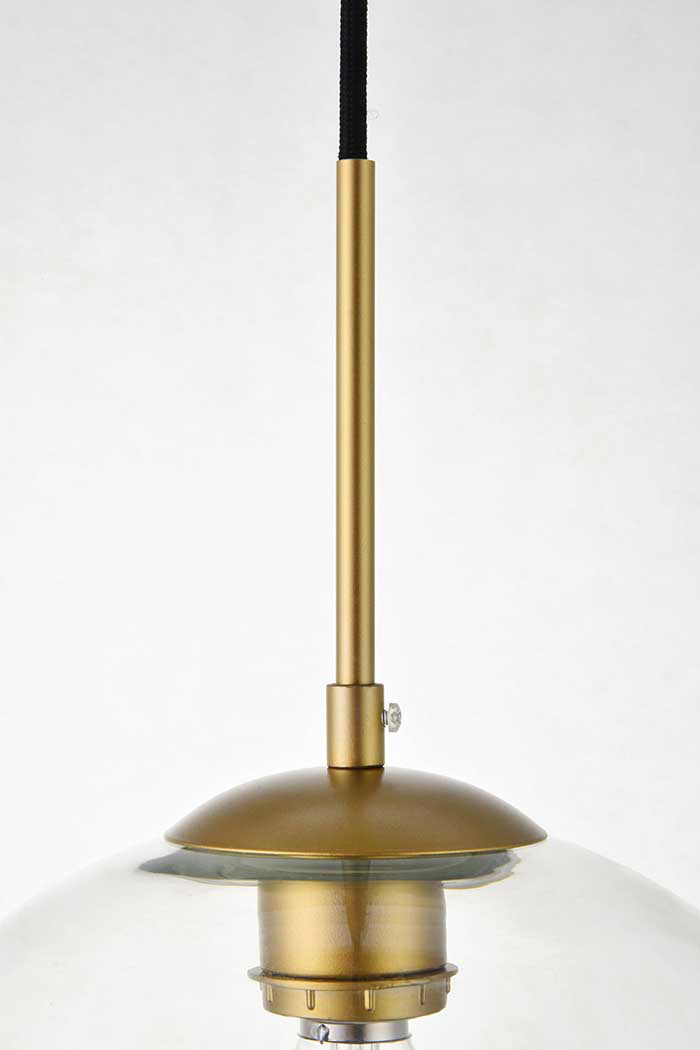 Elegant Baxter 1-Light Pendant - Brass, L 11.8" (LD2224BR)