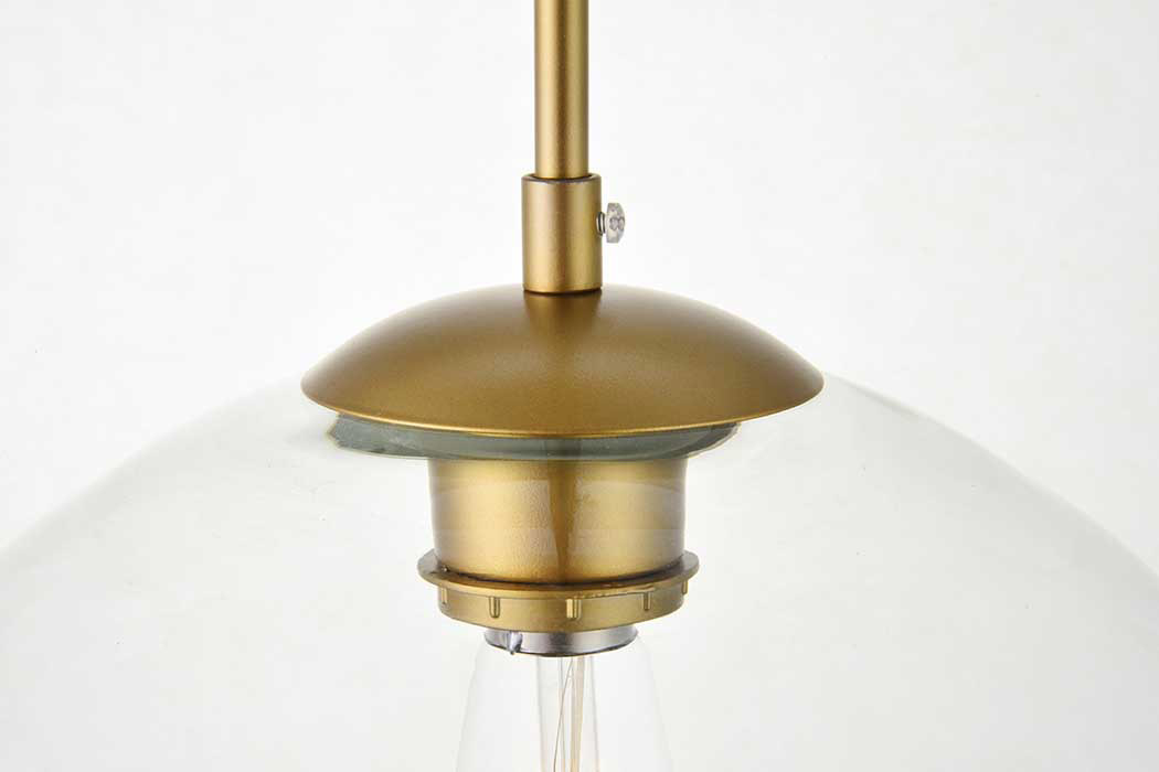 Elegant Baxter 1-Light Pendant - Brass, L 11.8" (LD2224BR)