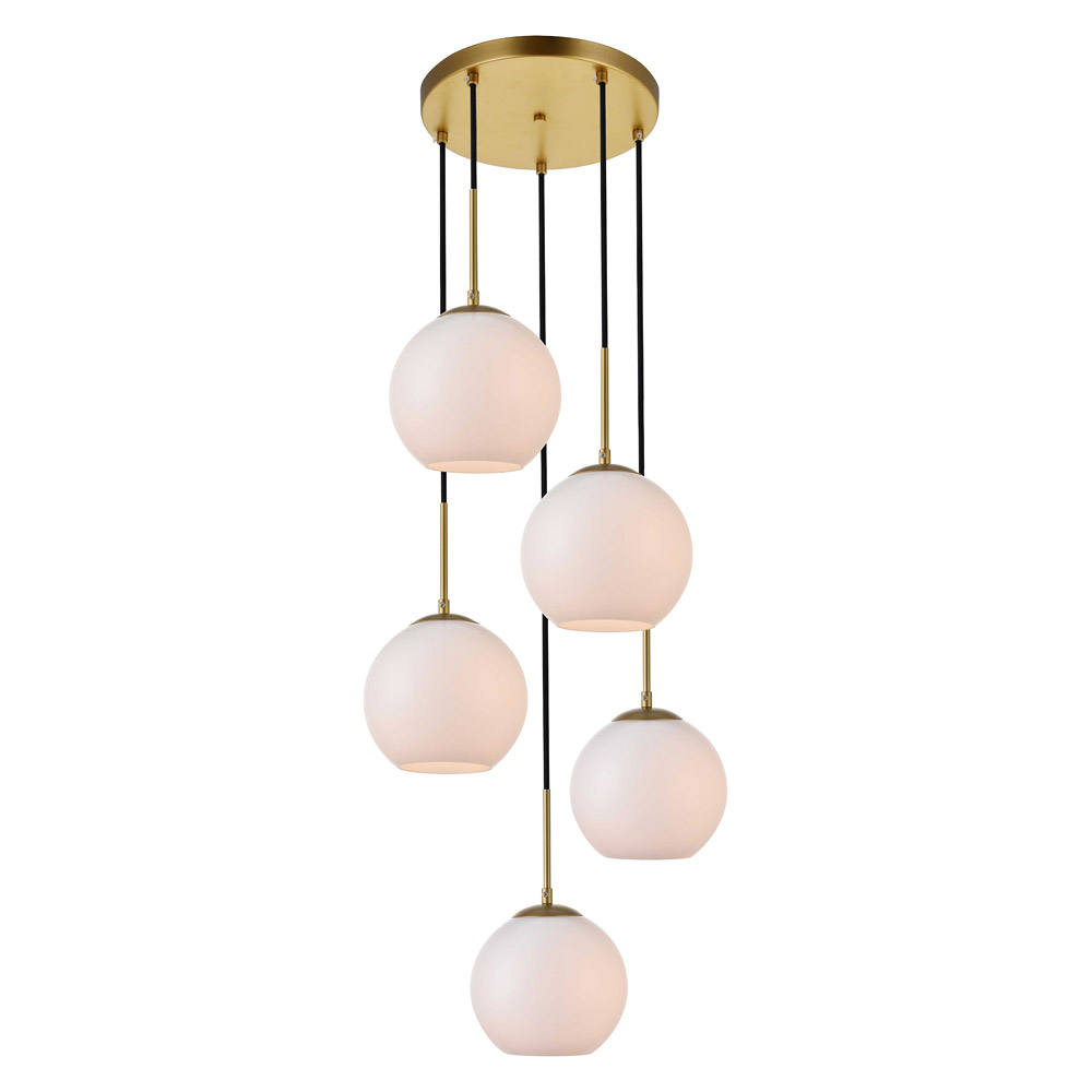 Elegant Baxter 18" 5-Light Pendant - Brass (LD2227BR)