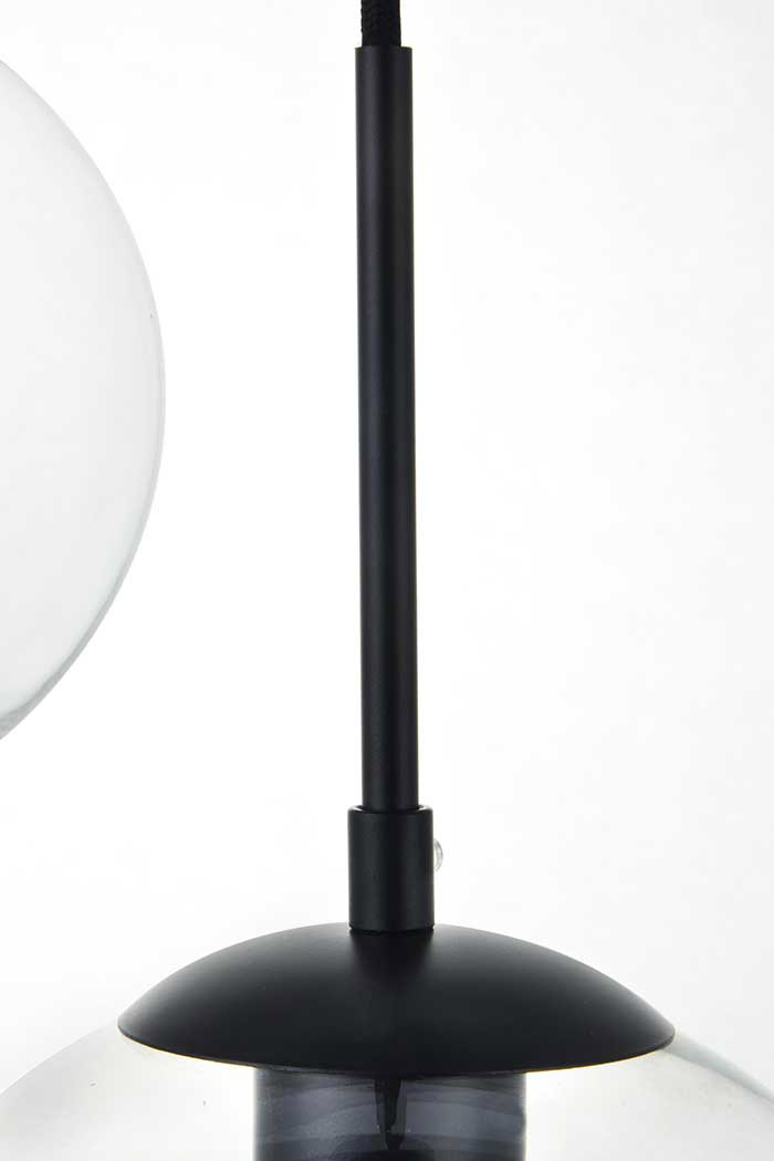 Elegant Baxter 36" 3 Lights Pendant - Black, 5 Bubls (LD2228BK)