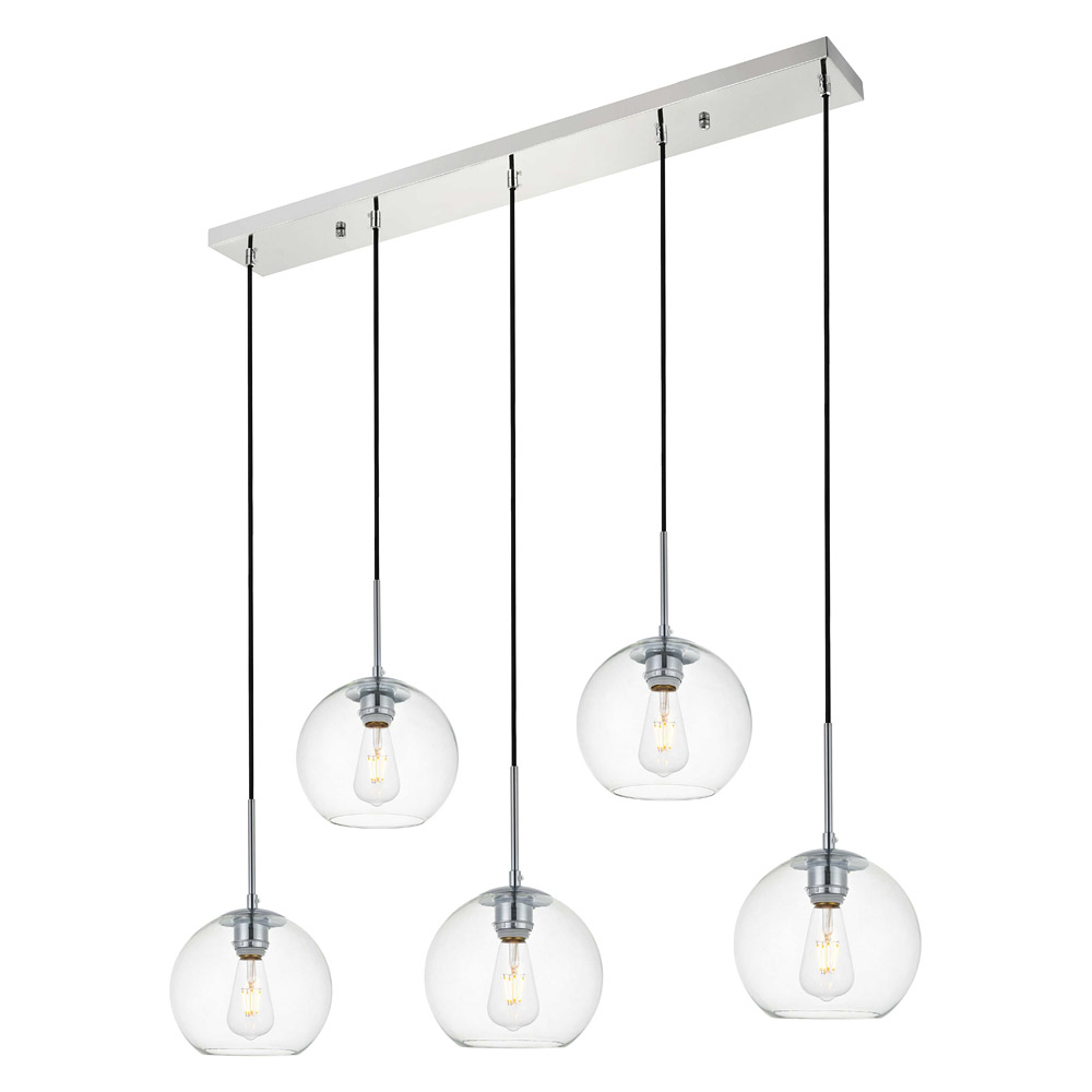 Elegant Baxter 36" 3 Lights Pendant - Chrome, 5 Bubls (LD2228C)