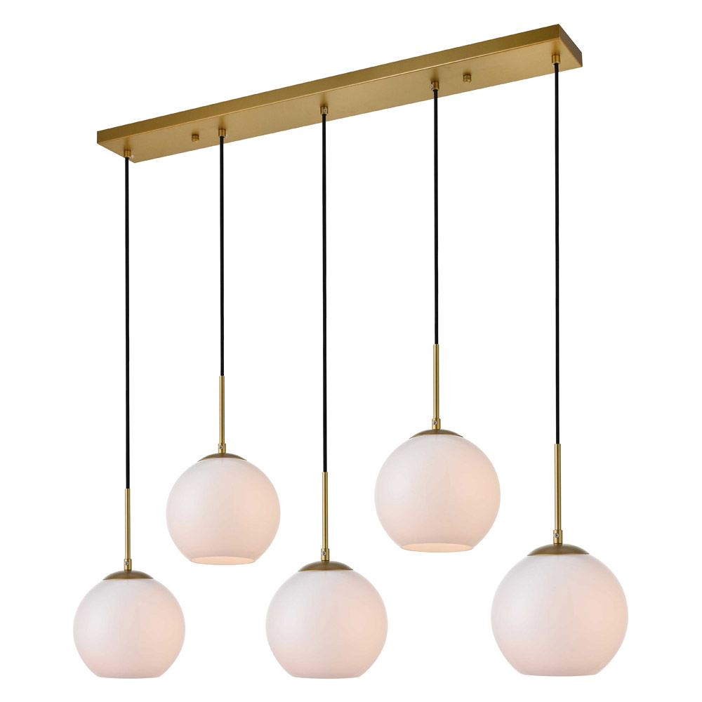 Elegant Baxter 36" 3 Lights Pendant - Brass, 5 Bubls (LD2229BR)