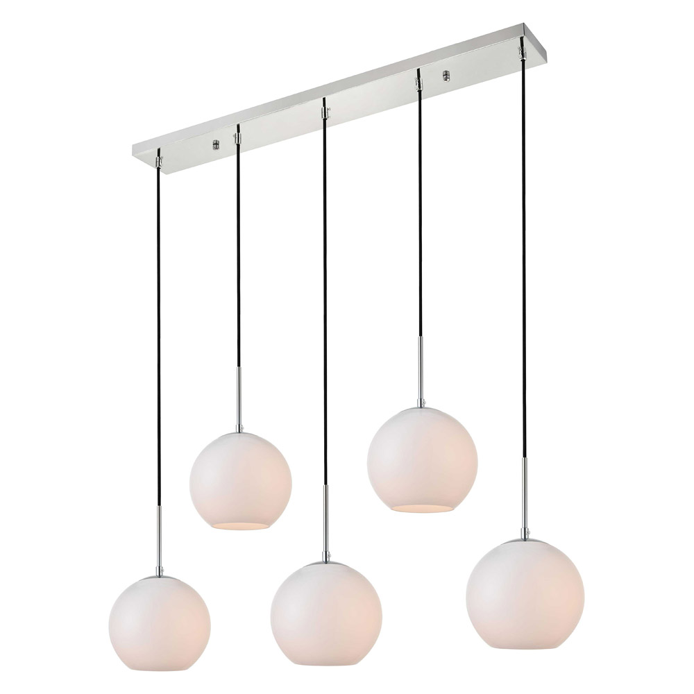 Elegant Baxter 36" 3 Lights Pendant - Chrome, 5 Bubls (LD2229C)