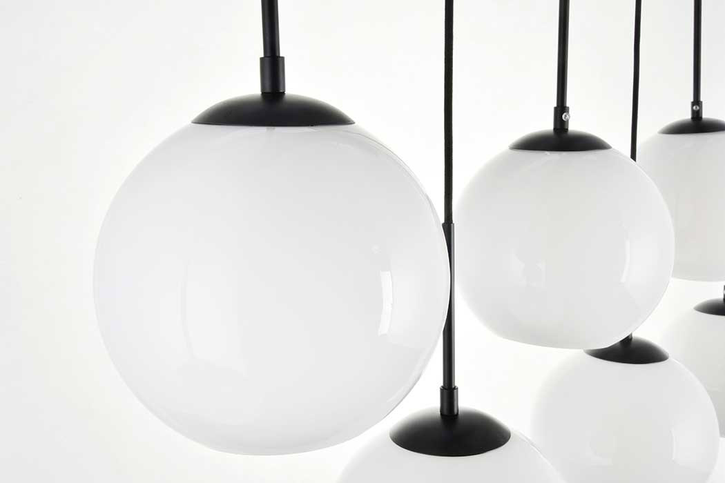 Elegant Baxter 36" 3 Lights Pendant - Black, 7 Bubls (LD2231BK)