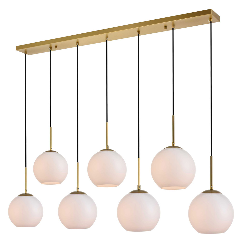 Elegant Baxter 36" 3 Lights Pendant - Brass, 7 Bubls (LD2231BR)