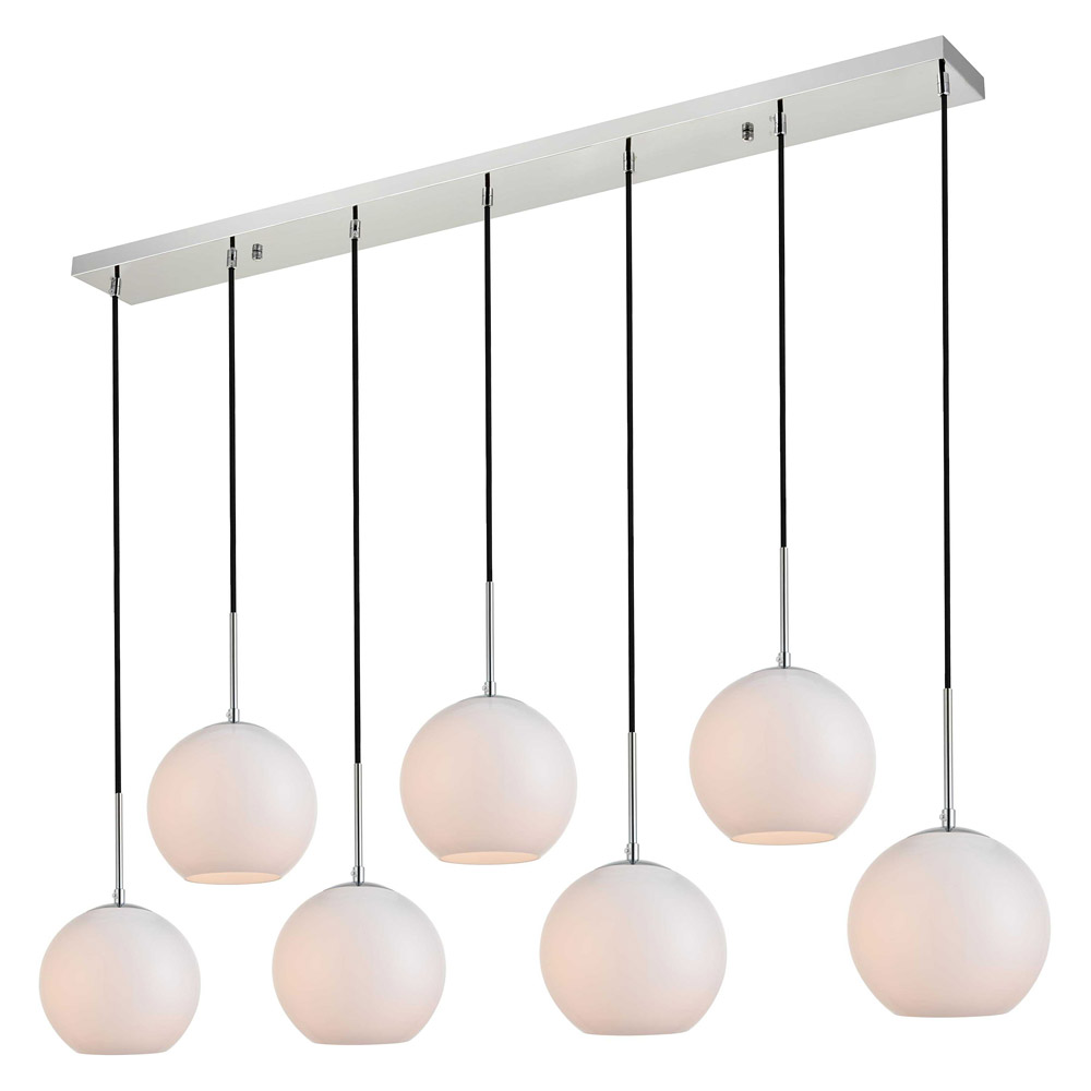 Elegant Baxter 36" 3 Lights Pendant - Chrome, 7 Bubls (LD2231C)