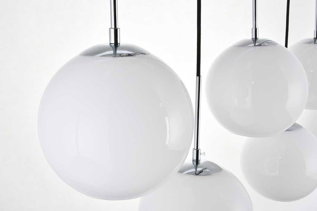 Elegant Baxter 36" 3 Lights Pendant - Chrome, 7 Bubls (LD2231C)