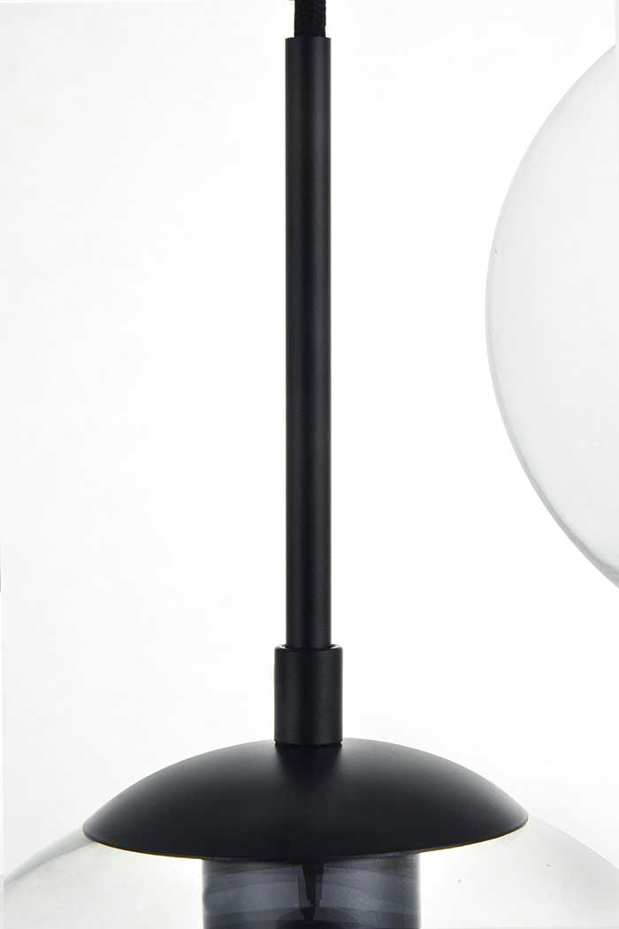 Elegant Baxter 36" 3 Lights Pendant - Black, 3 Bubls (LD2236BK)