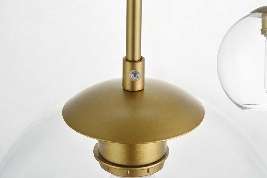 Elegant Baxter 36" 3 Lights Pendant - Brass, 3 Bubls (LD2236BR)