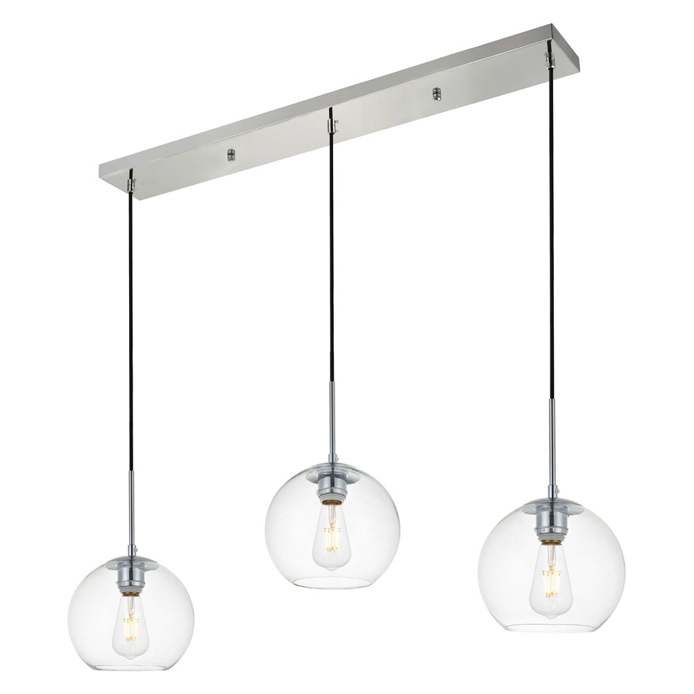 Elegant Baxter 36" 3 Lights Pendant - Chrome, 3 Bubls (LD2236C)