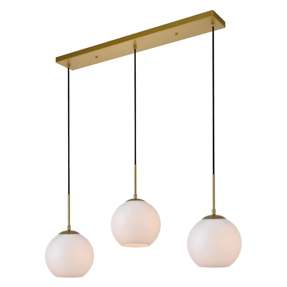 Elegant Baxter 36" 3 Lights Pendant - Brass, 3 Bubls (LD2237BR)