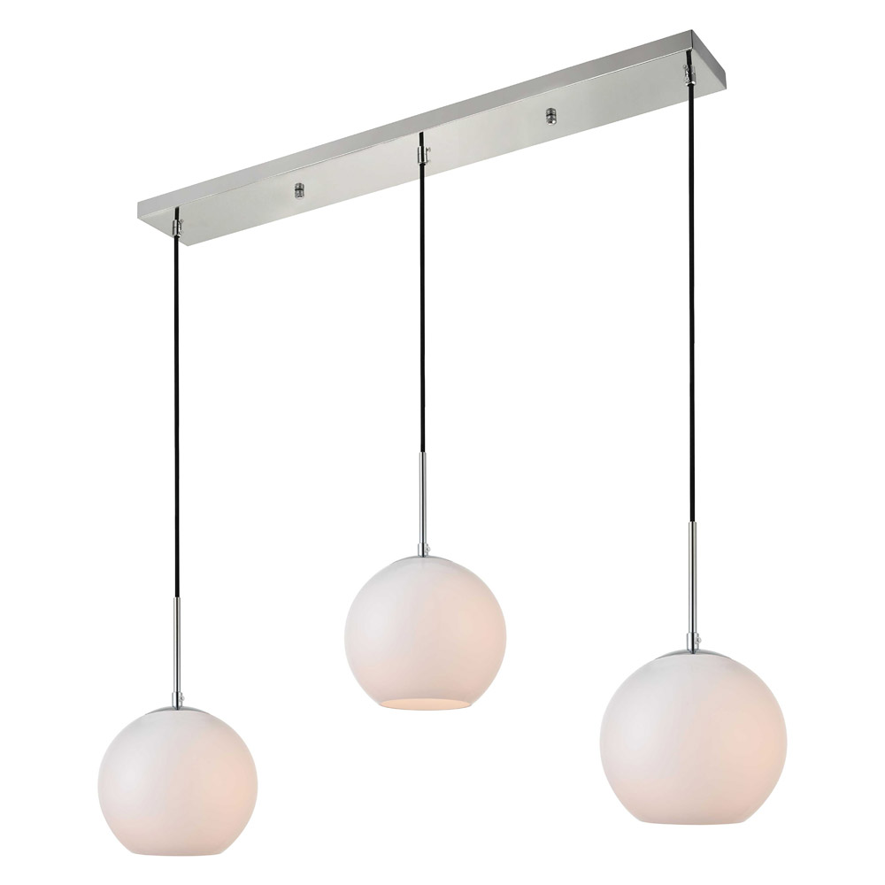 Elegant Baxter 36" 3 Lights Pendant - Chrome, 3 Bubls (LD2237C)