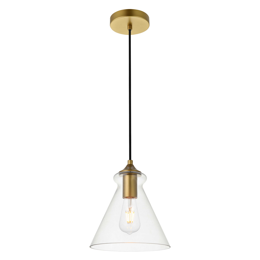 Elegant Destry 9.4" 1-Light Pendant - Brass (LD2244BR)