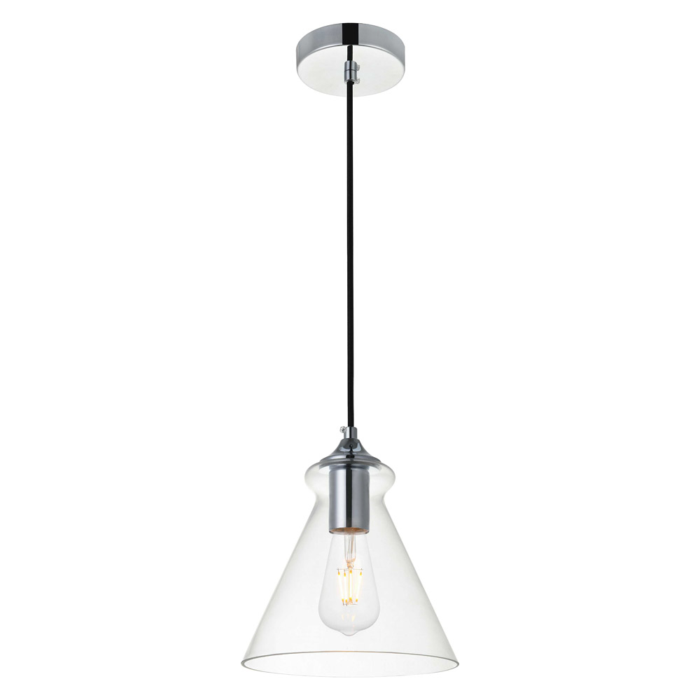 Elegant Destry 9.4" 1-Light Pendant - Chrome (LD2244C)