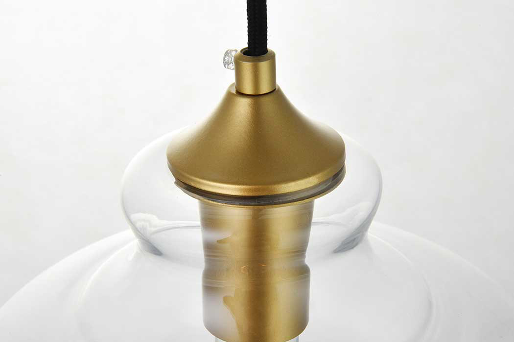 Elegant Destry 8.5" 1-Light Pendant - Brass (LD2246BR)