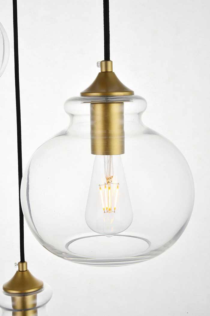 Elegant Destry 3-Light with Clear Glass - Brass (LD2247BR)