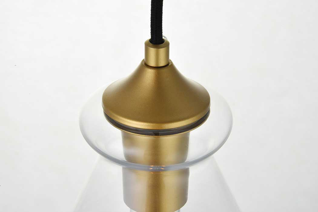 Elegant Destry 3-Light with Clear Glass - Brass (LD2247BR)