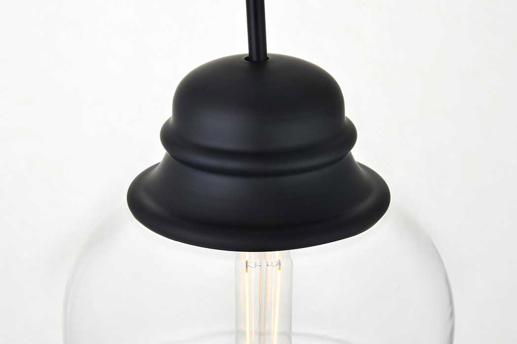 Elegant Kenna 8" 1-Light Pendant - Black (LD2252BK)