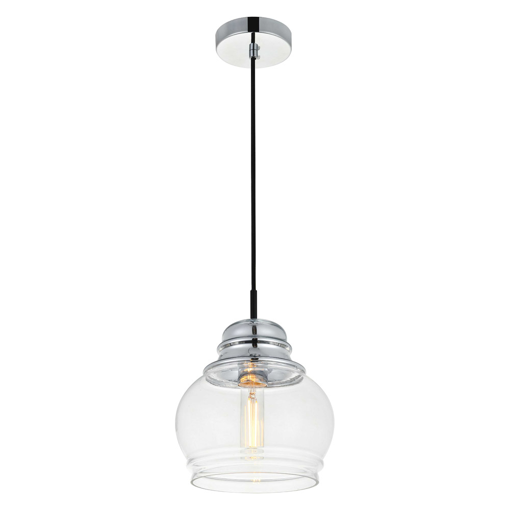 Elegant Kenna 8" 1-Light Pendant - Chrome (LD2252C)