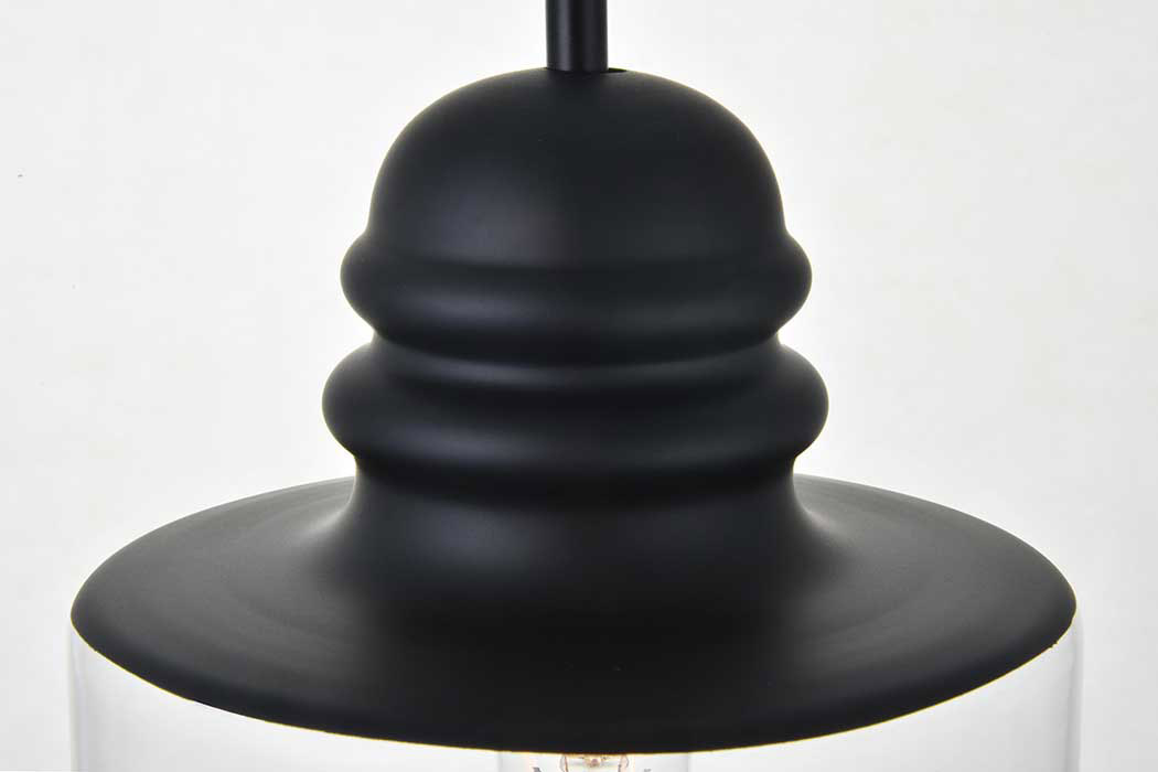 Elegant Kenna 6.7" 1-Light Pendant - Black (LD2253BK)