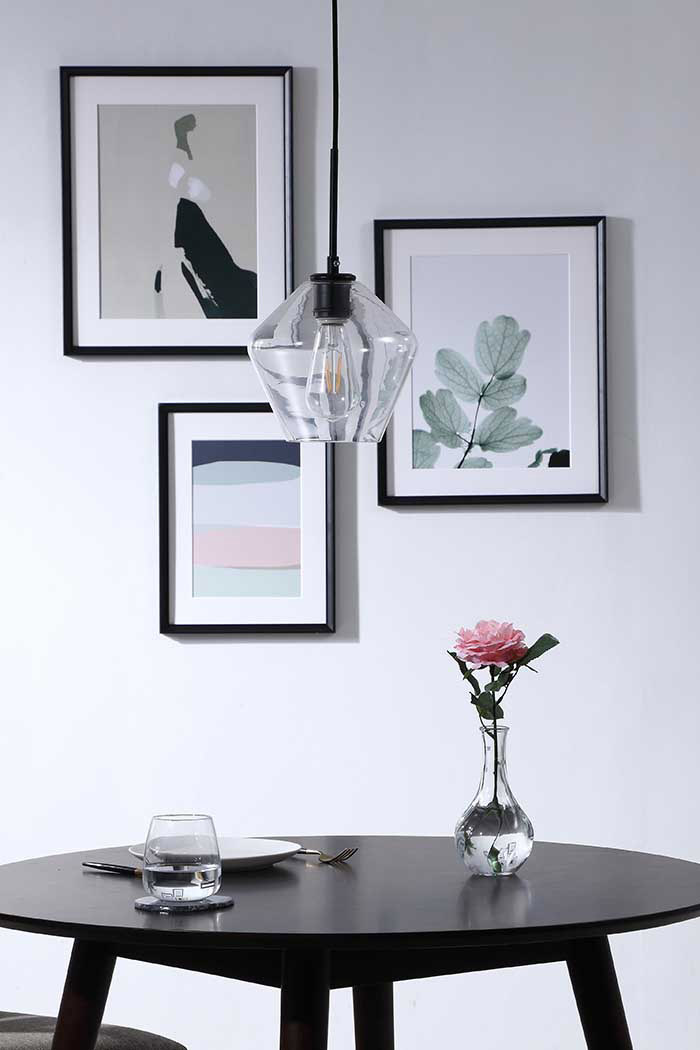 Elegant Pendant Light - Black, 1 Bubl (LD2256BK)