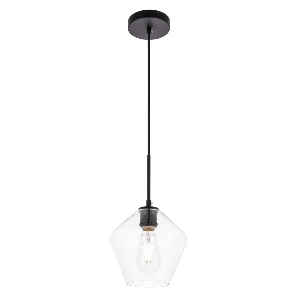 Elegant Pendant Light - Black, 1 Bubl (LD2256BK)