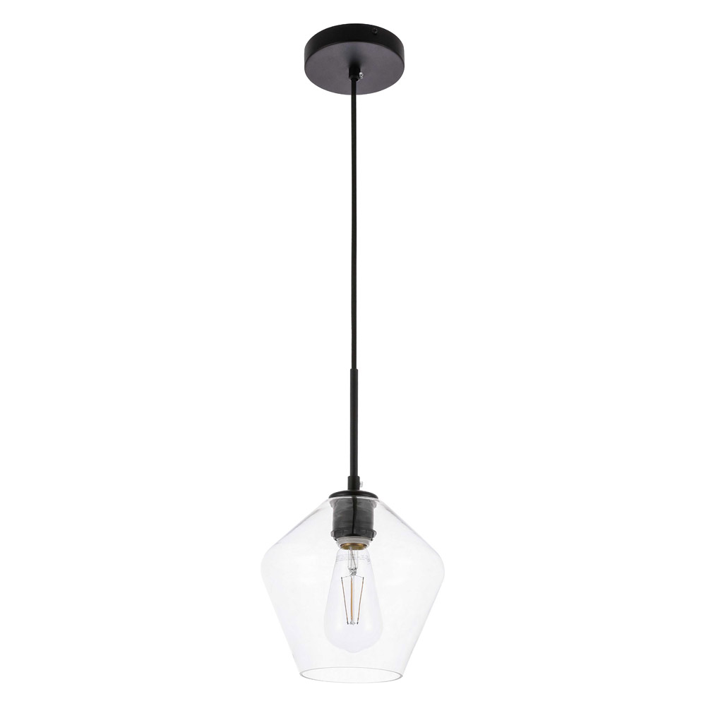 Elegant Pendant Light - Black, 1 Bubl (LD2256BK)