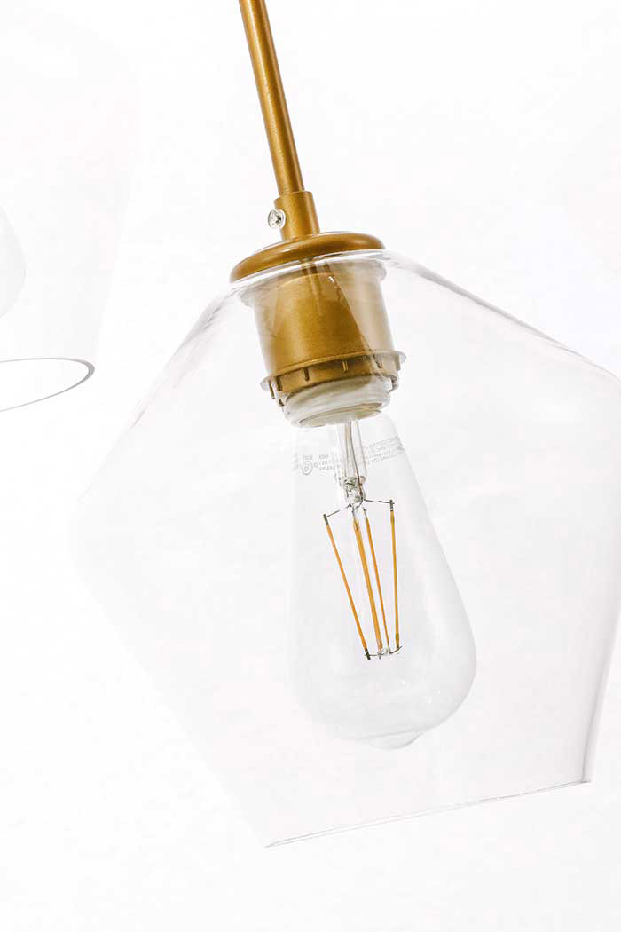 Elegant Pendant Light - Brass, 3 Bubls (LD2258BR)